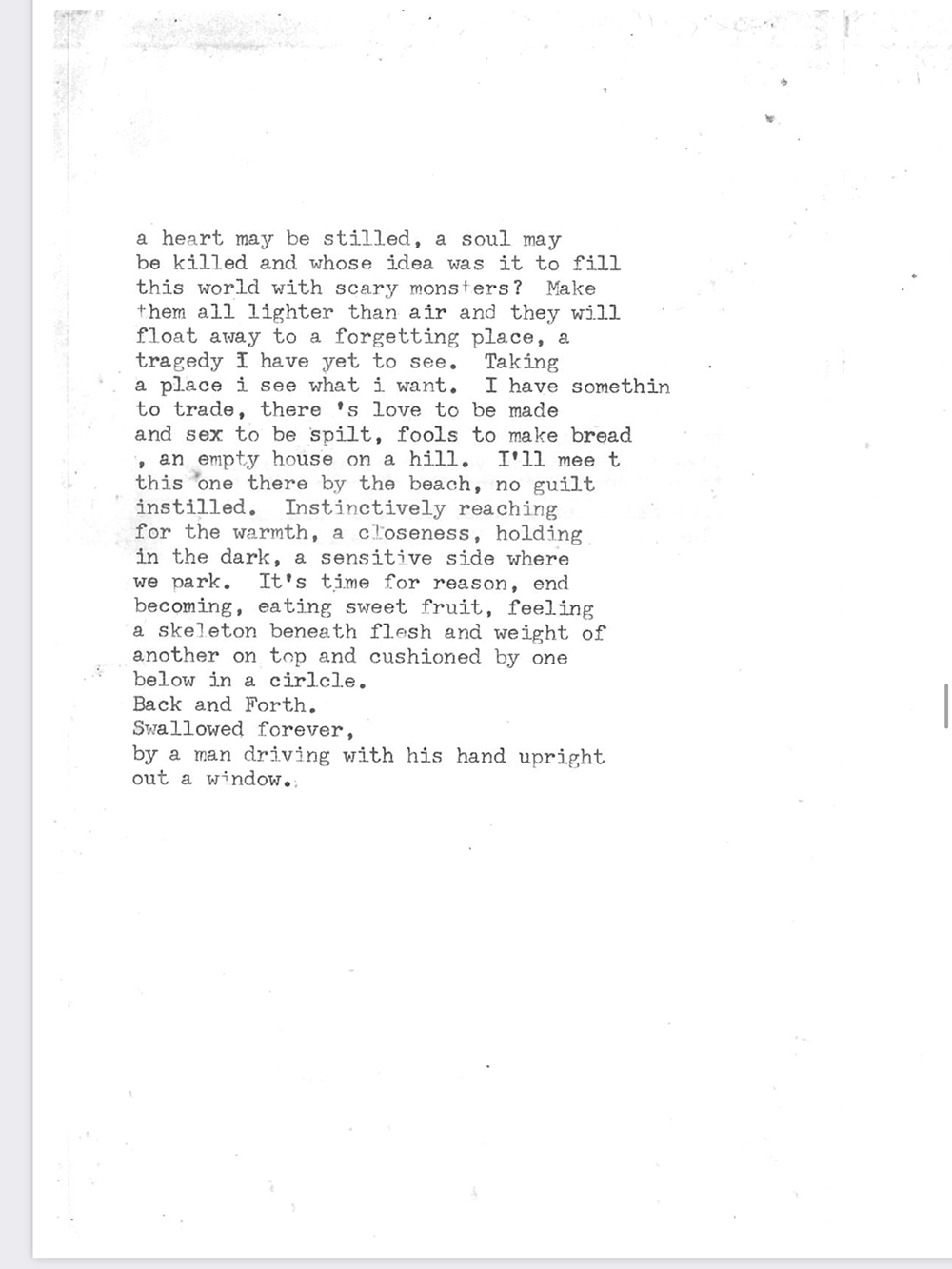 an image of typewritten text